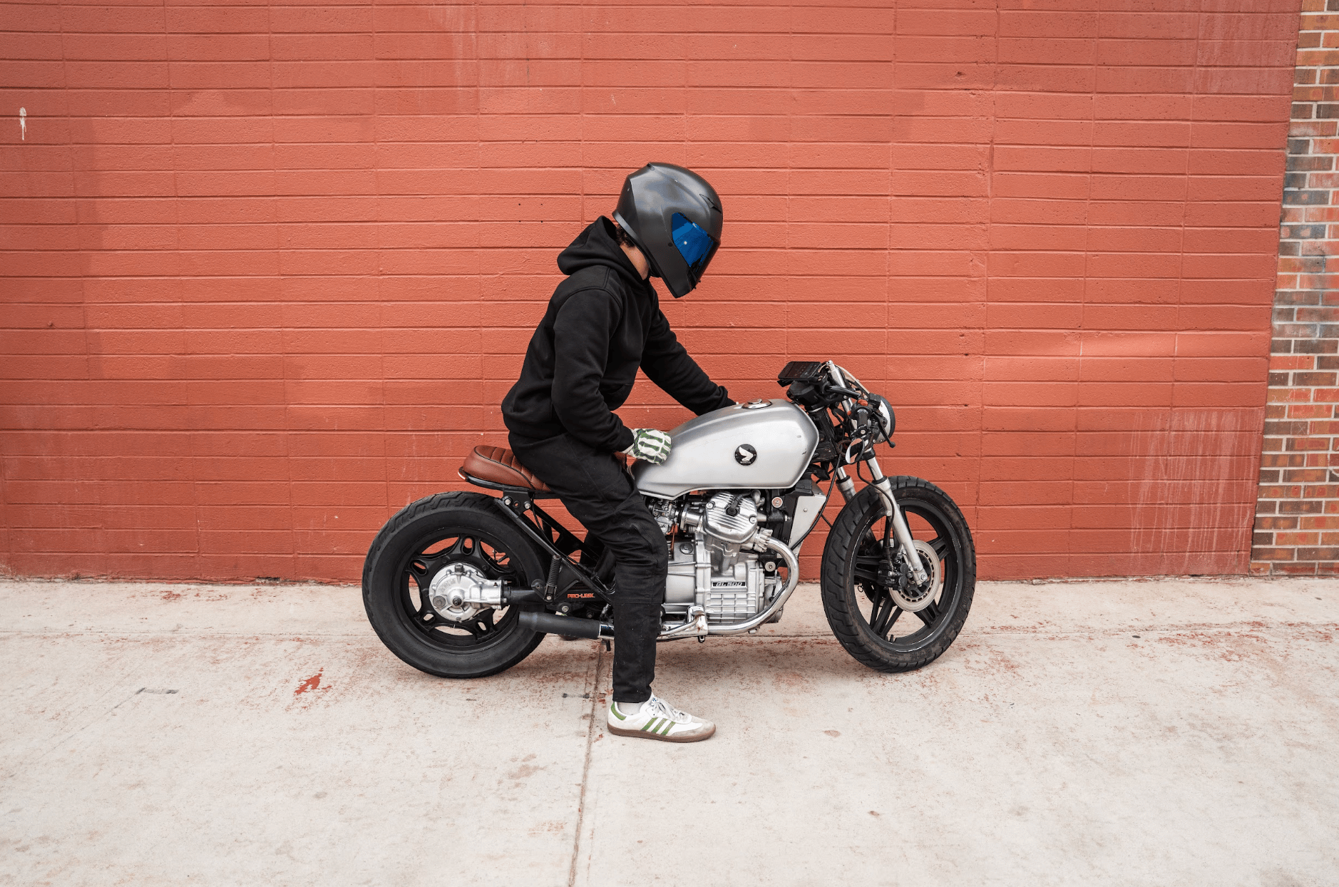 Riders swapping jackets for protective hoodie and jeans